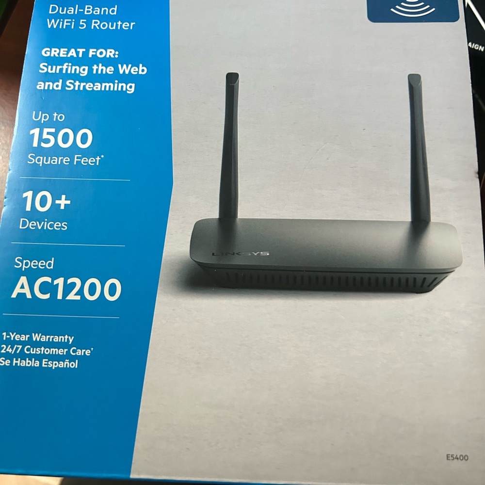 Linksys Dual Band WiFi 5 Router.